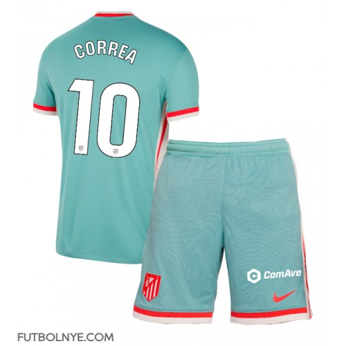 Camiseta Atletico Madrid Angel Correa #10 Visitante Equipación para niños 2024-25 manga corta (+ pantalones cortos)